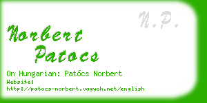 norbert patocs business card